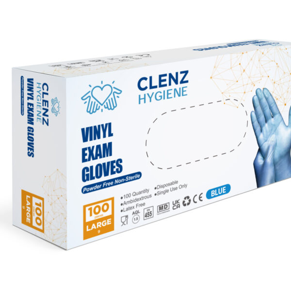 Blue Vinyl Exam Gloves 4.5g